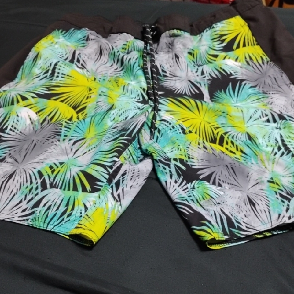 George Green and Yellow Board Shorts Vibrant Swimwear